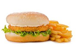 Chicken Cheese  Burger &amp; Chips